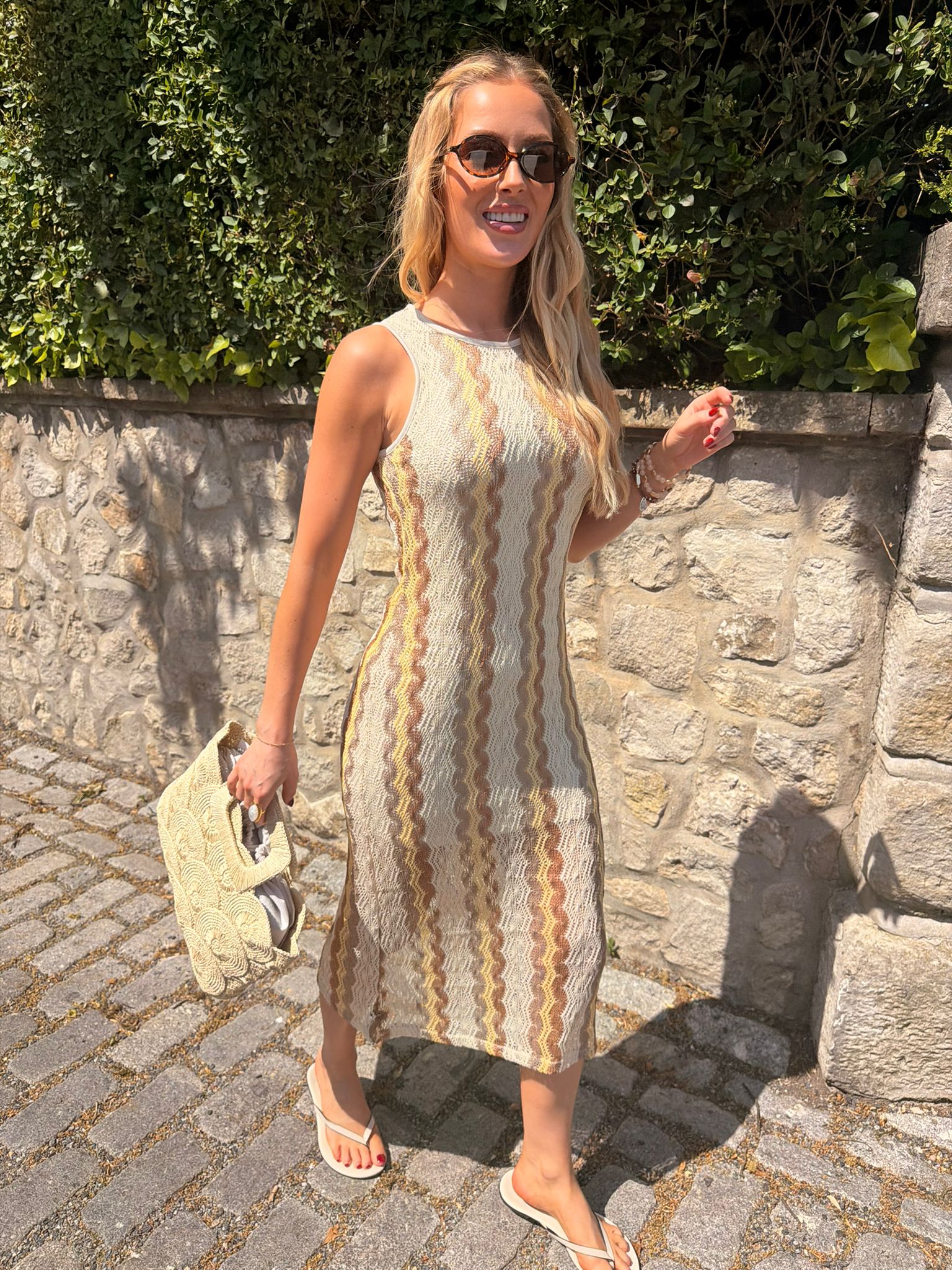 Teresa Knit Style Fitted Midi Dress