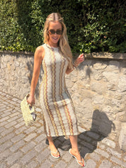 Teresa Knit Style Fitted Midi Dress