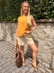 Prisilla Stripe Pull on Shorts