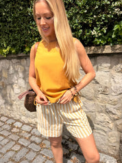 Prisilla Stripe Pull on Shorts