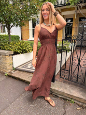 Faye Beaded V-neck Maxi Dress