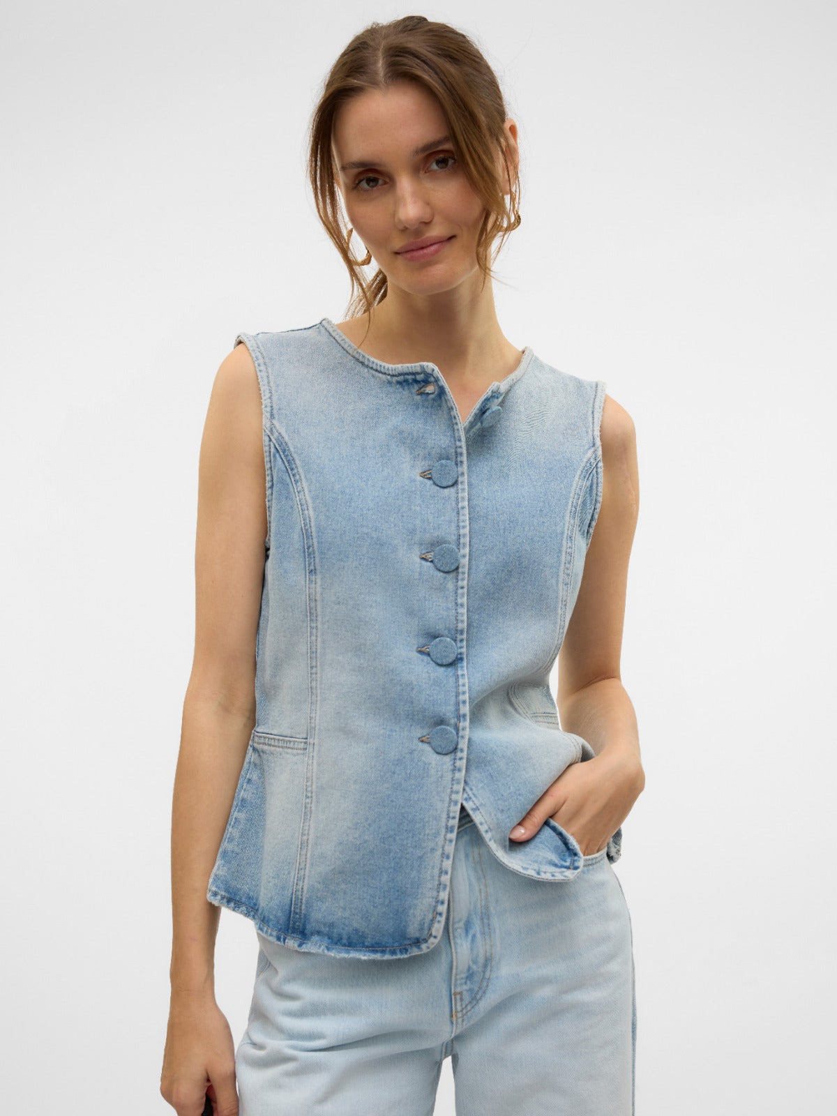 Siola Denim Waistcoat Top