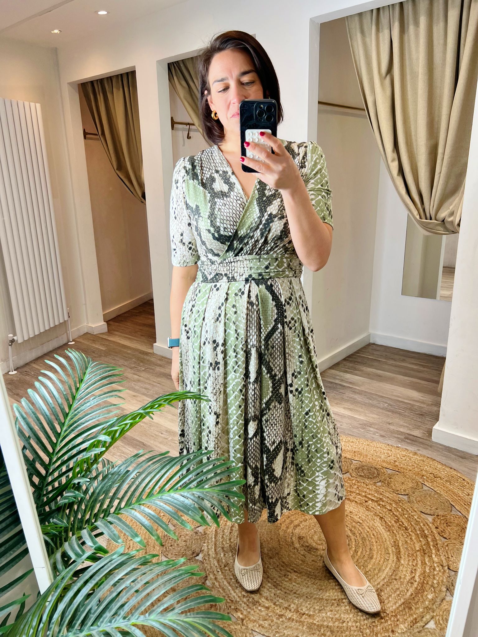 Pria Snake Print Wrap Style Dress