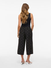 Prisilla Black Print Cullottes