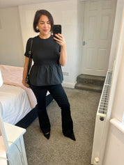 Lia Black T-Shirt with Peplum