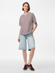 Sadie Burgundy Stripe Oversize T-shirt