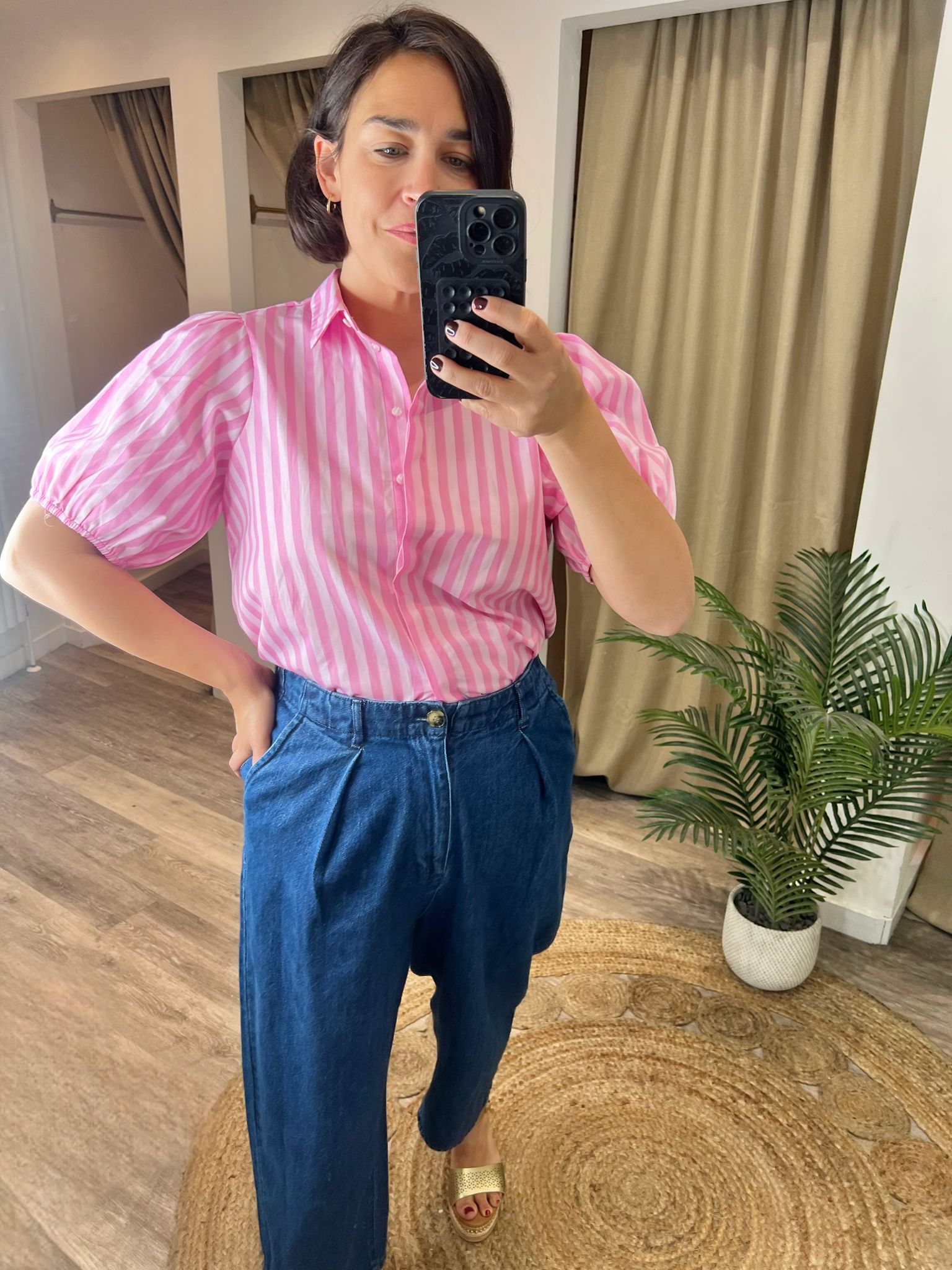 Astana Pink Stripe Short Sleeve Shirt