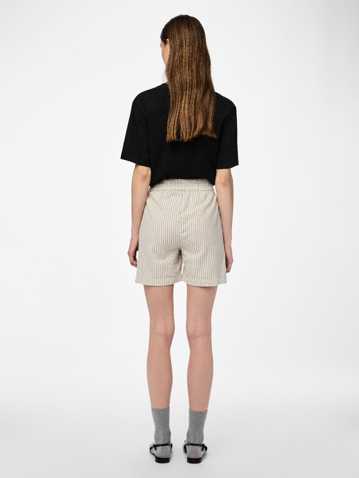 Pieces Sally Green Stripe Shorts