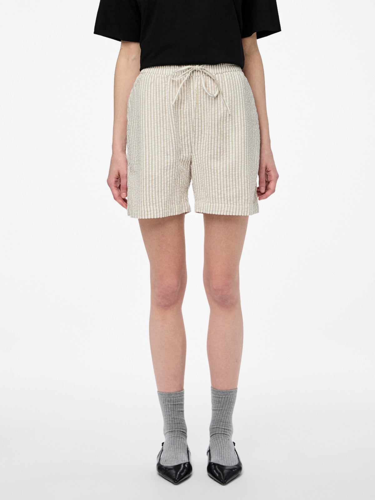 Pieces Sally Green Stripe Shorts