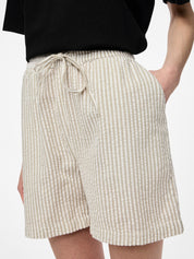 Pieces Sally Green Stripe Shorts