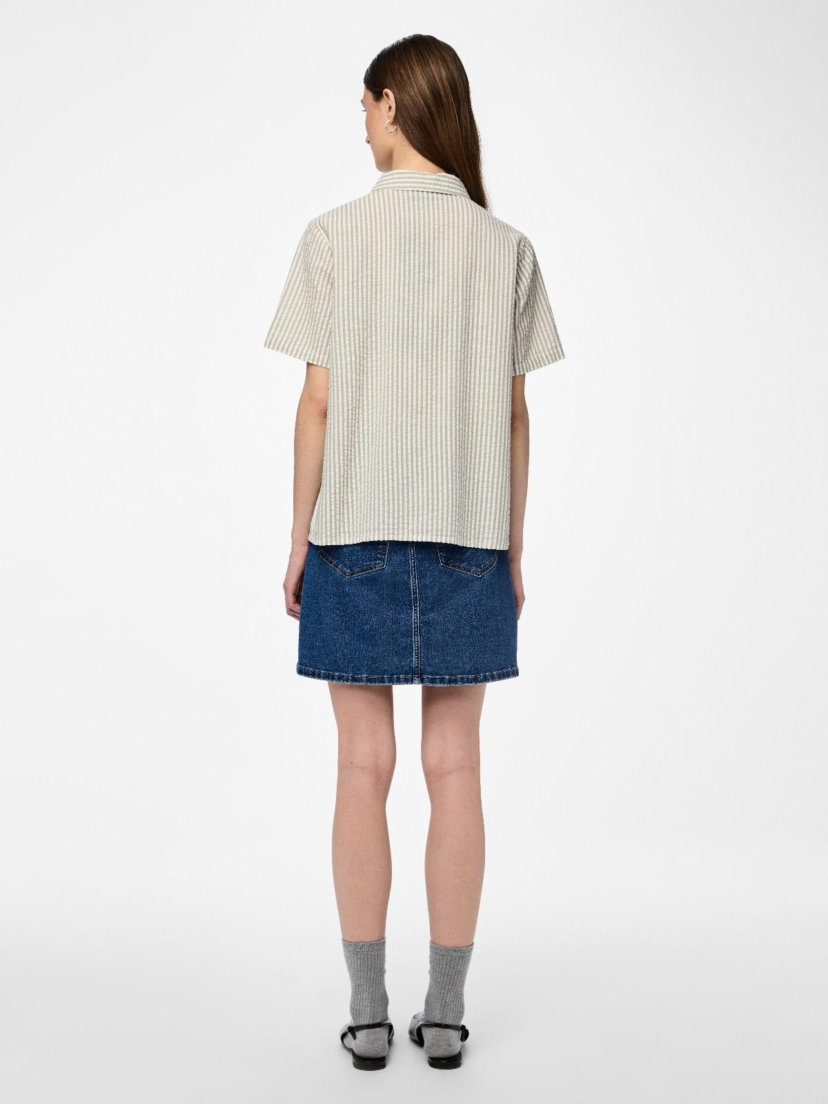 Pieces Sally Green Stripe Shirt