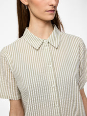 Pieces Sally Green Stripe Shirt