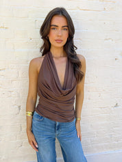Tia Brown Halter neck Top