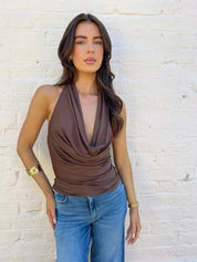 Tia Brown Halter neck Top