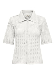 JDY Robin Collar Crochet Knit Cardigan