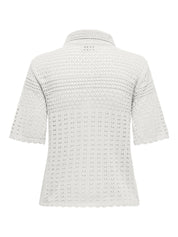 JDY Robin Collar Crochet Knit Cardigan