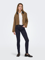Only Cava Contrast Collar Jacket Tan