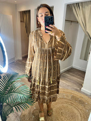 Annie Boho Smock Short Dress