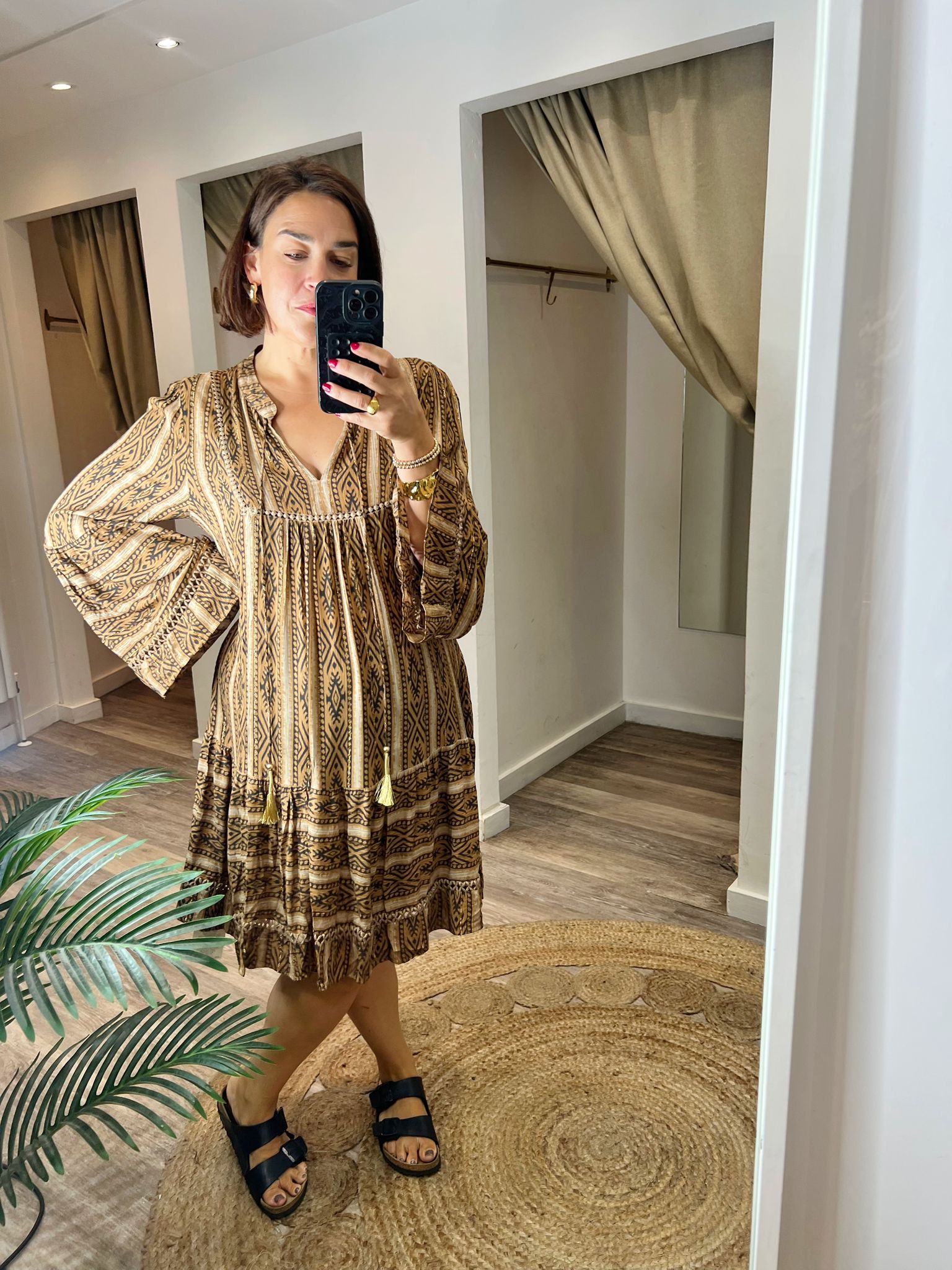Annie Boho Smock Short Dress