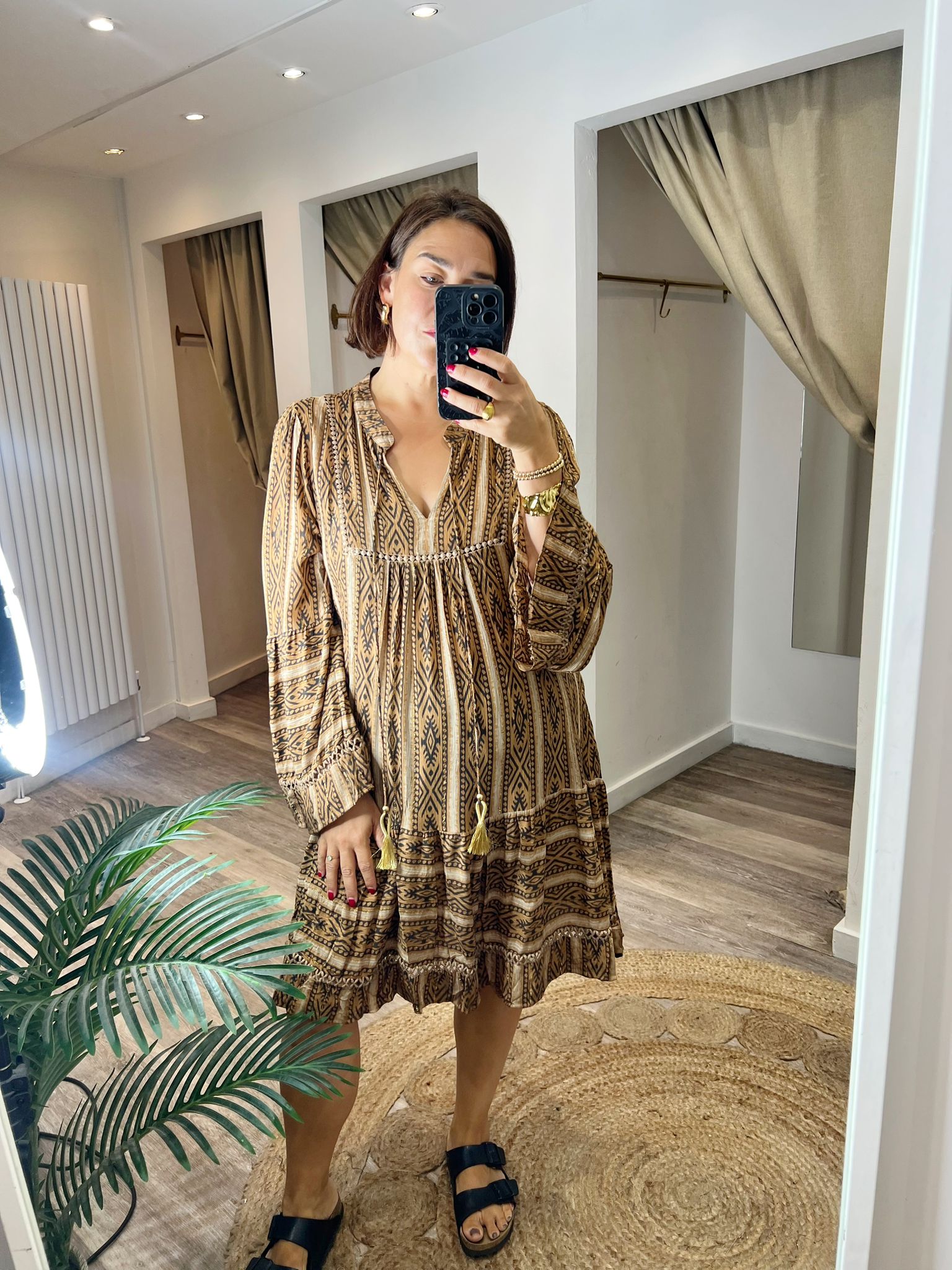 Annie Boho Smock Short Dress