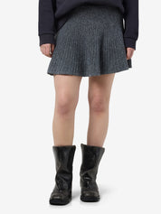 Nola Grey Knit Pleated Mini Skirt