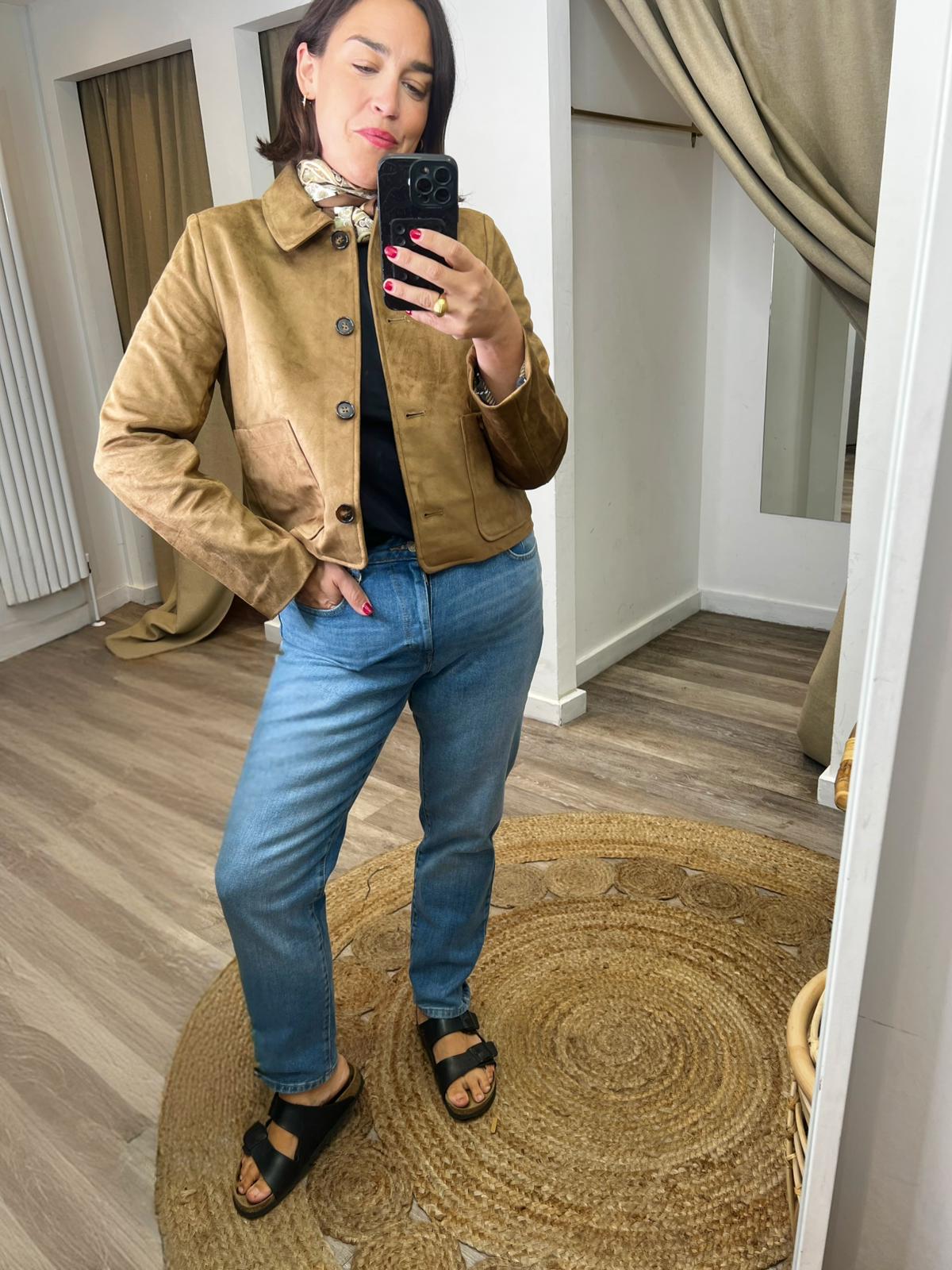 Tulip Faux Suede Pocket Jacket