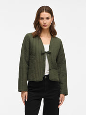 Merle Khaki Quilted Tie Jacket