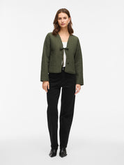 Merle Khaki Quilted Tie Jacket