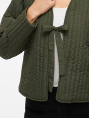 Merle Khaki Quilted Tie Jacket
