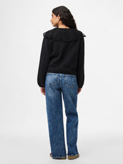 Abby Black Lace Collar Cardigan