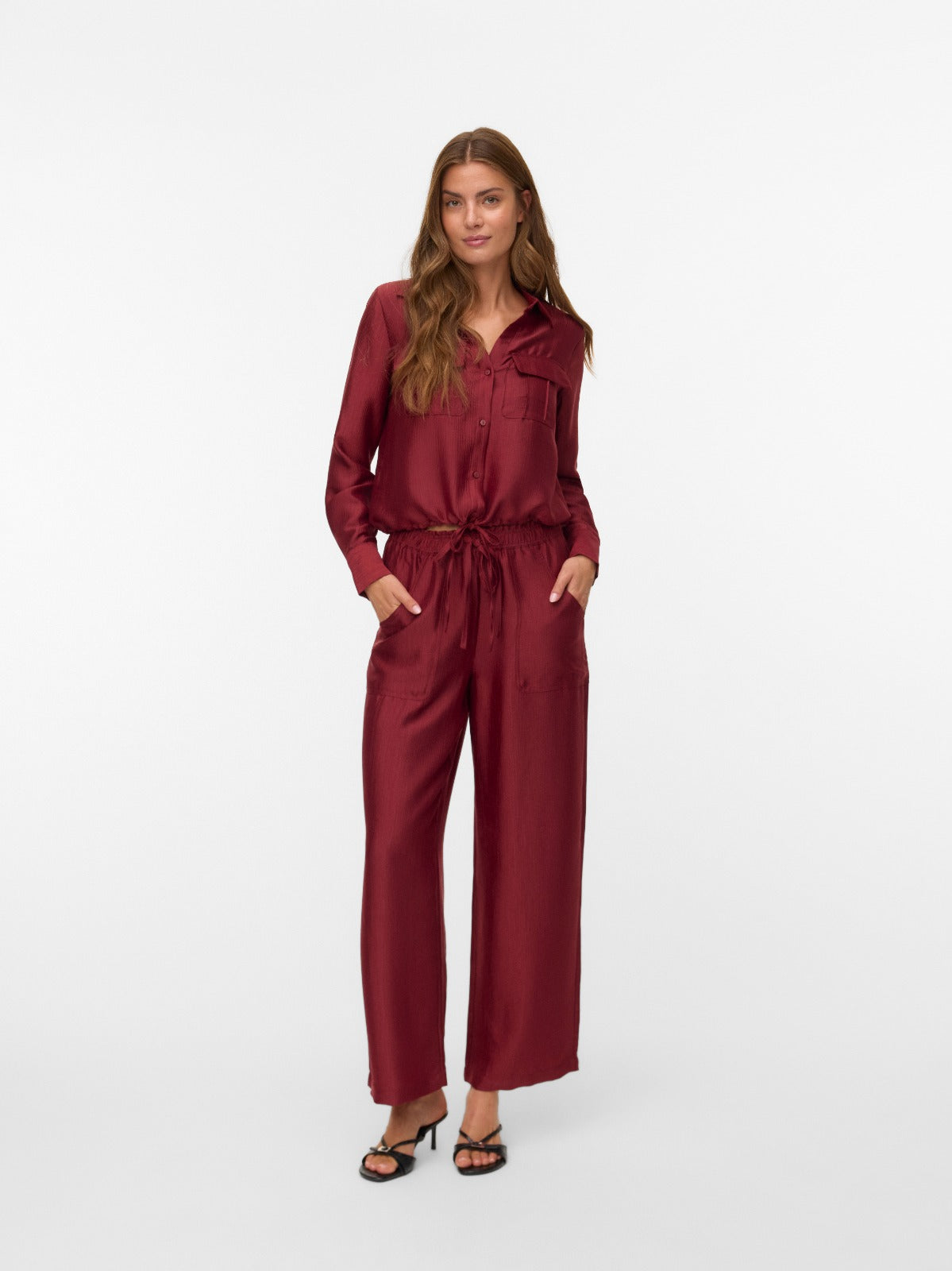 Toma Burnt Red Straight Leg Trousers