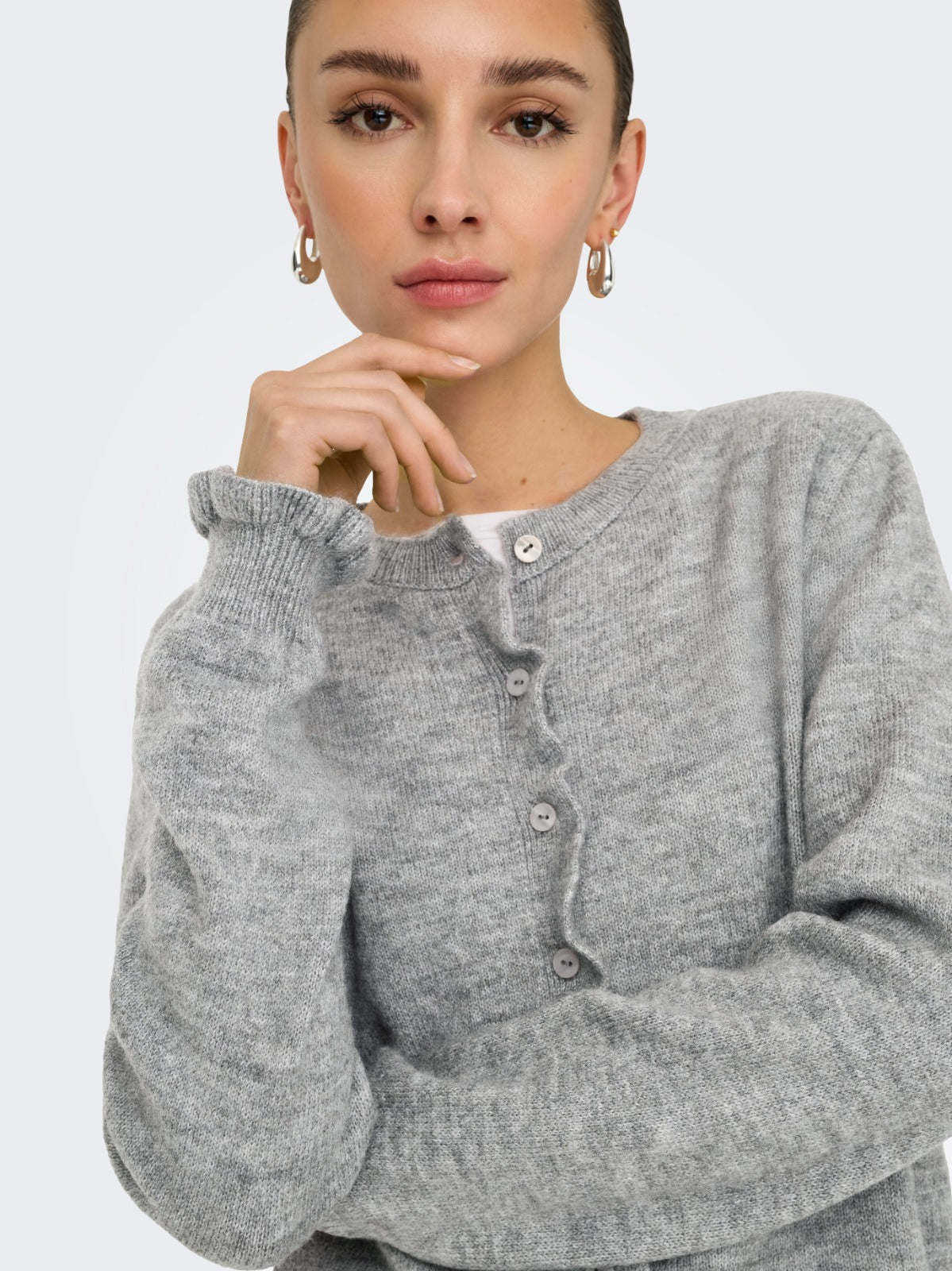 Letty Grey Frill Cardigan