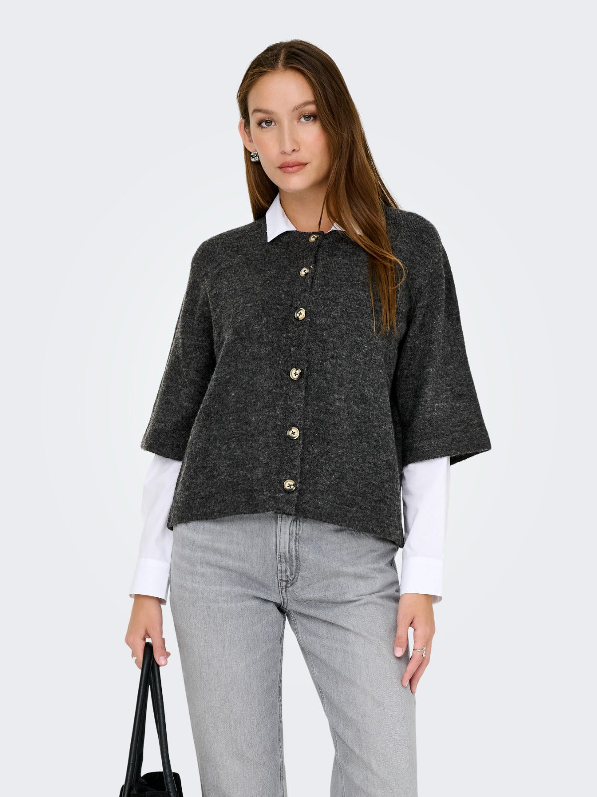 Camilla Dark Grey Short Sleeve Cardigan