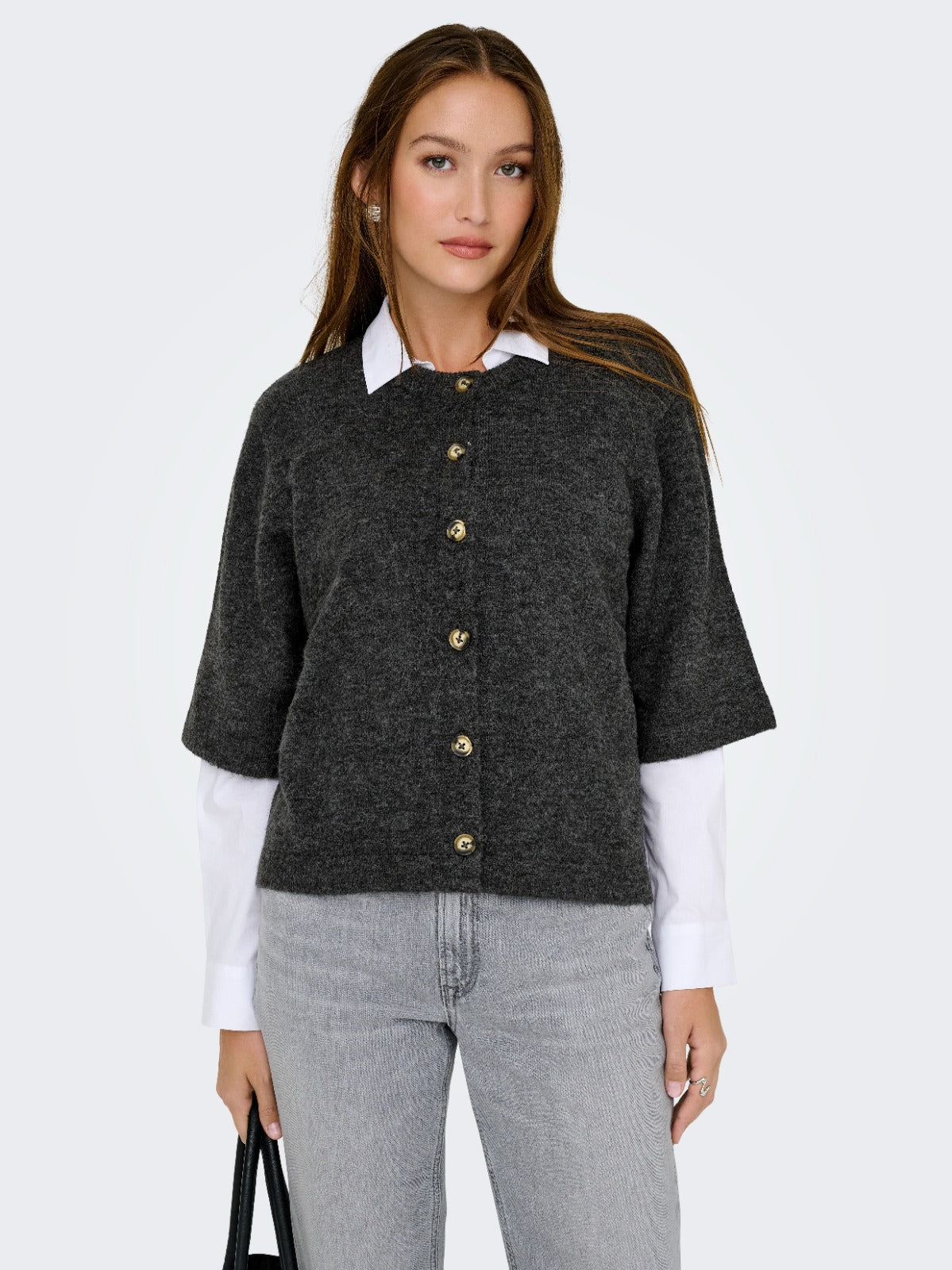 Camilla Dark Grey Short Sleeve Cardigan