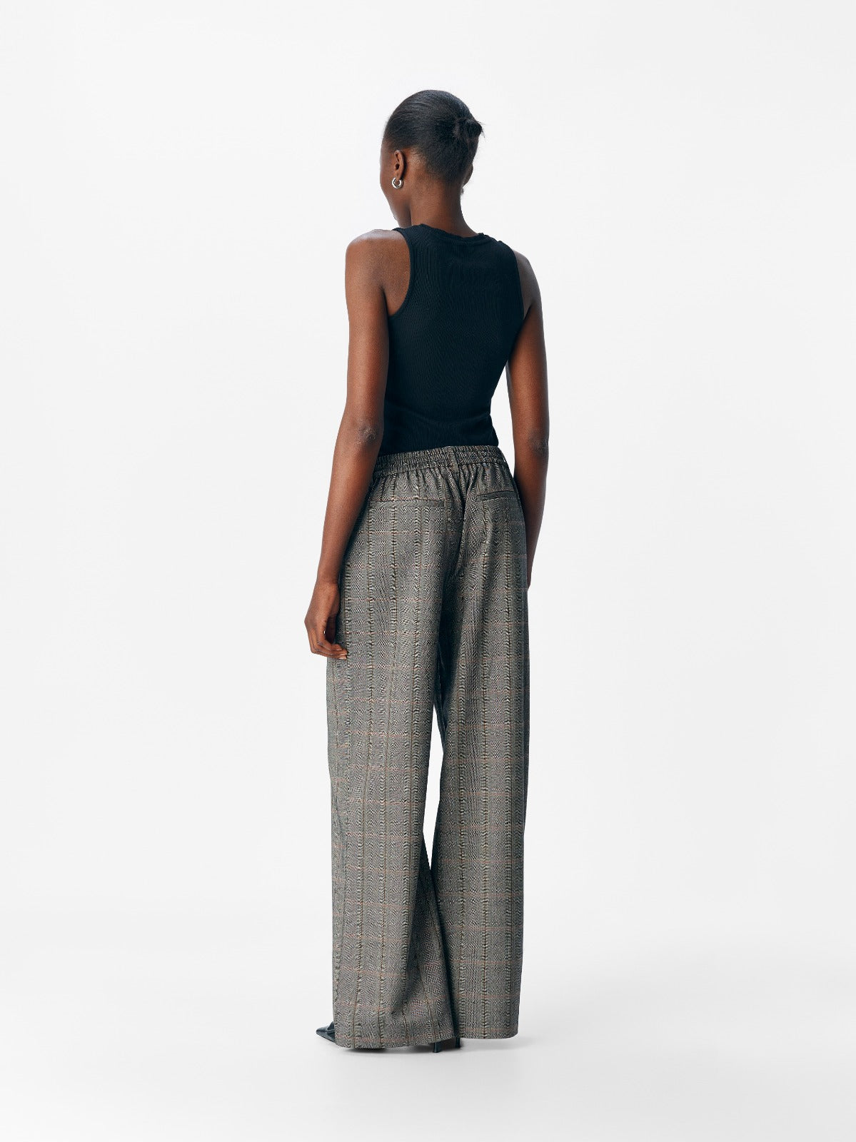 Lisa Checked Print Wide Leg Trousers