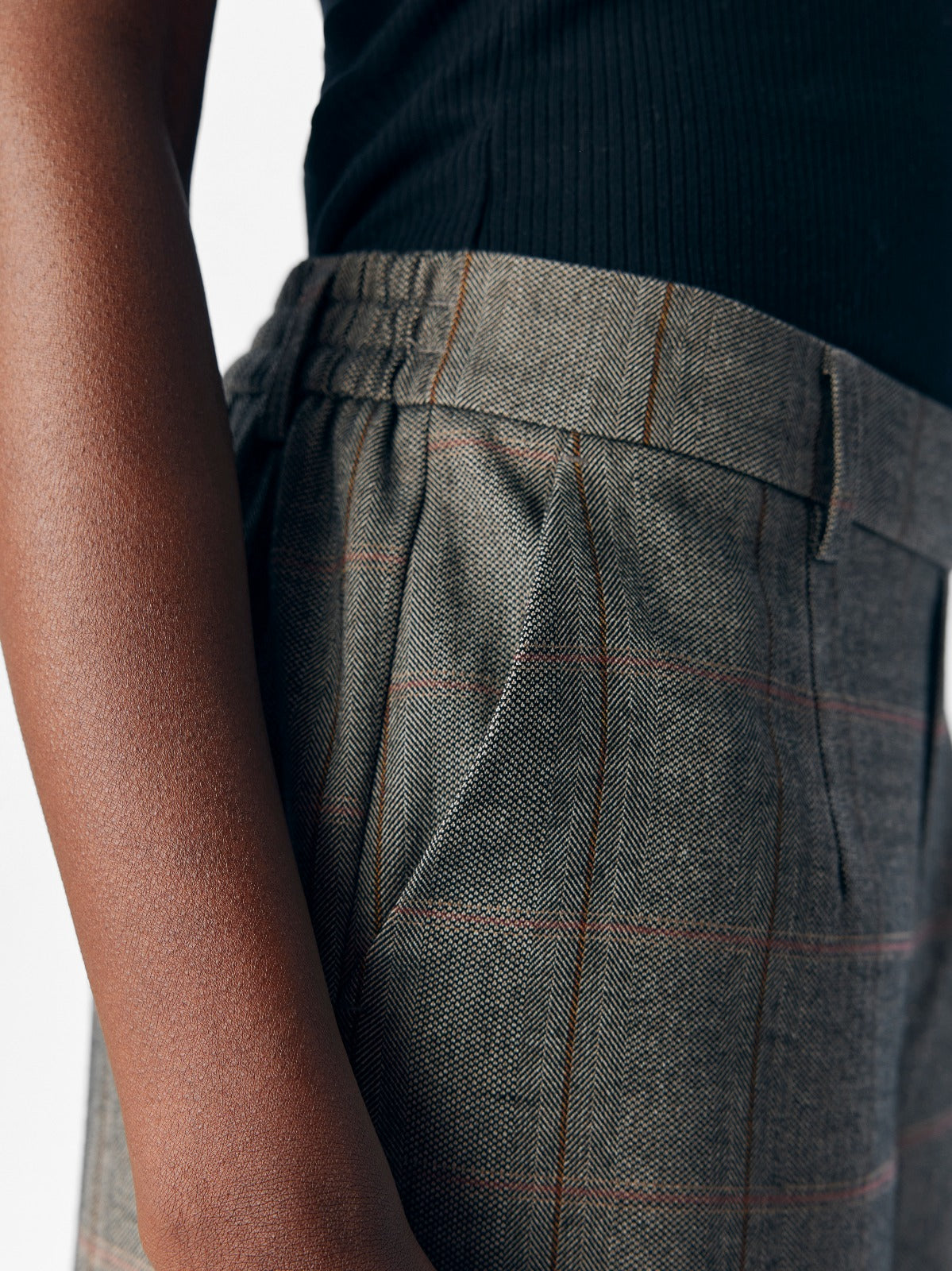 Lisa Checked Print Wide Leg Trousers