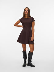 Jazlyn Brown Waisted Short Dress