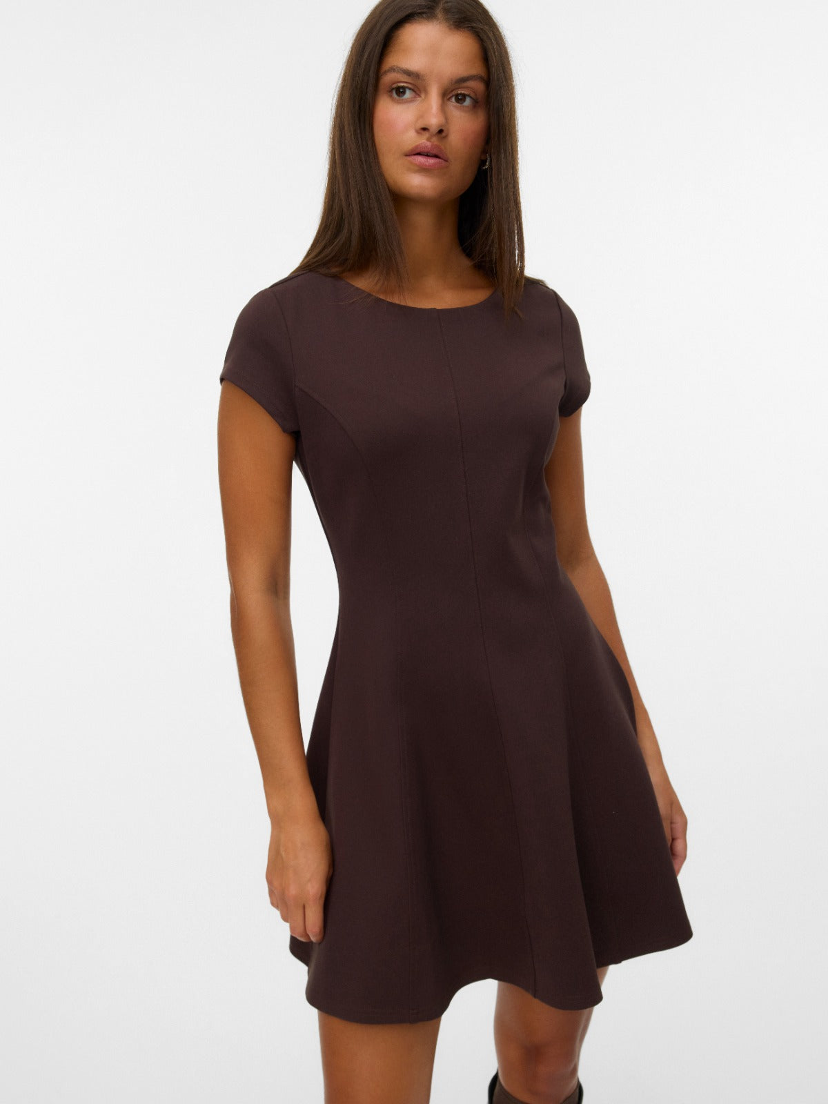 Jazlyn Brown Waisted Short Dress