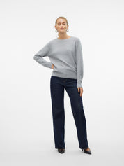 Doffy Grey Long Sleeve Knit Pullover