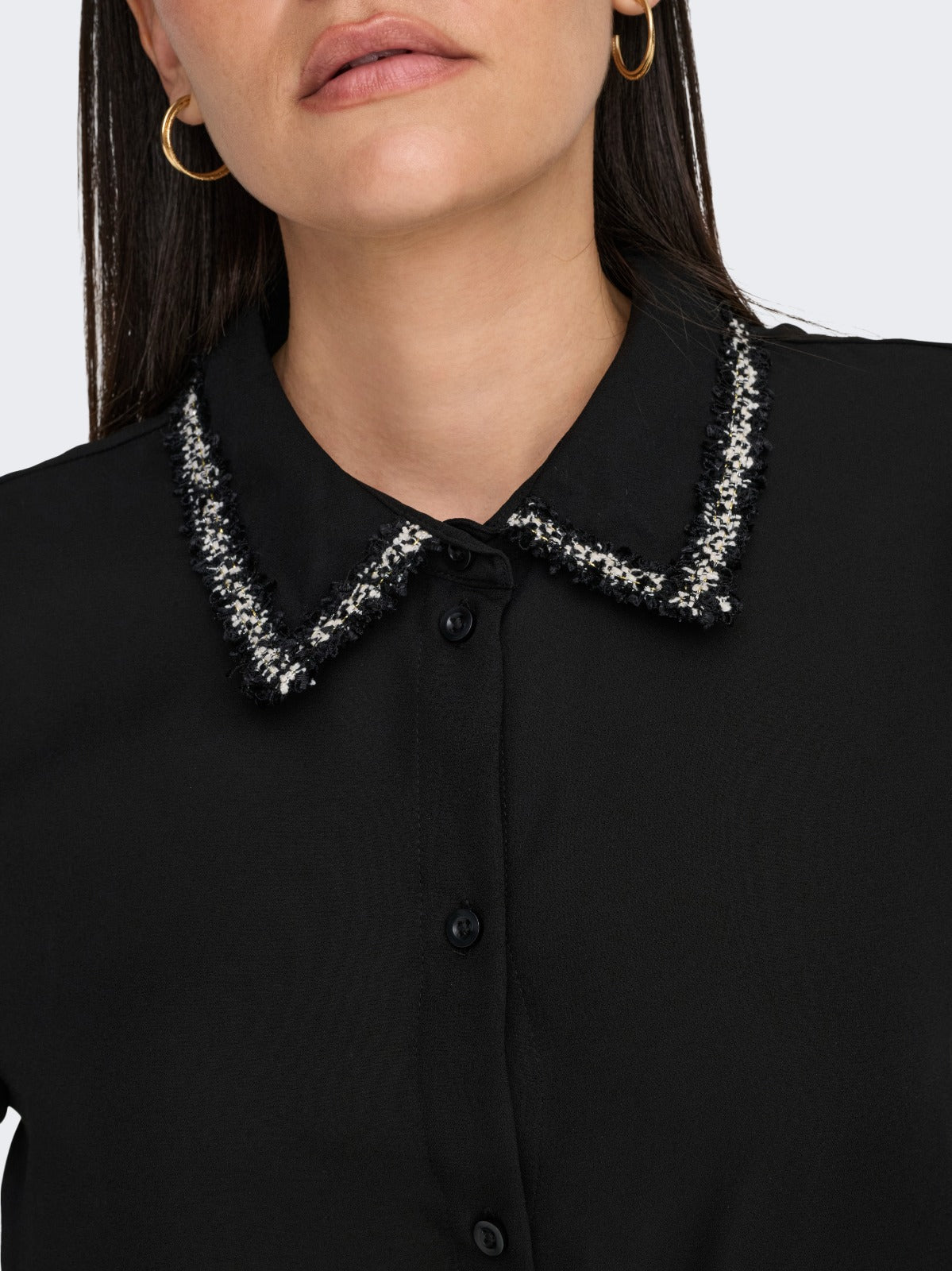 Aya Embellished Collar Detail Shirt