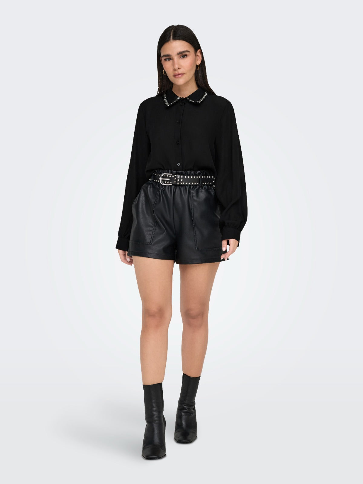 Aya Embellished Collar Detail Shirt