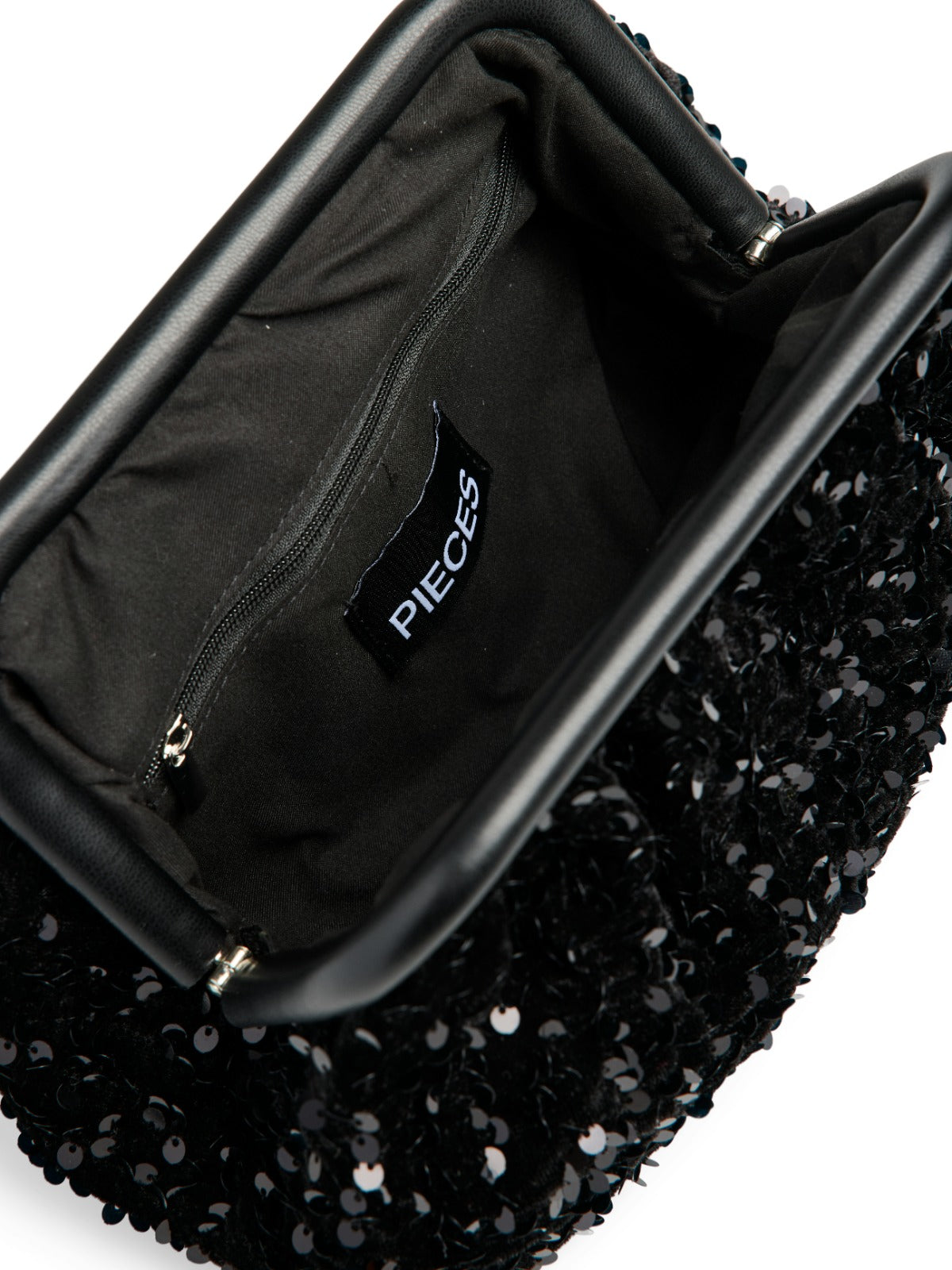 Kam Black Sequin Clutch Bag