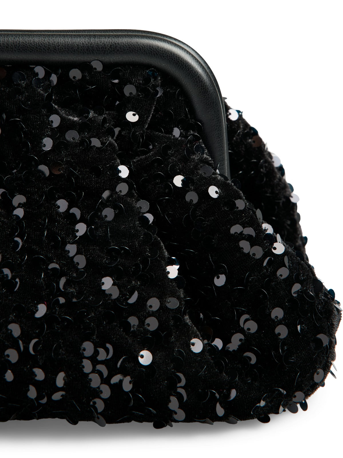 Kam Black Sequin Clutch Bag