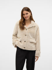 Sonjaeva Faux Fur Cream Jacket