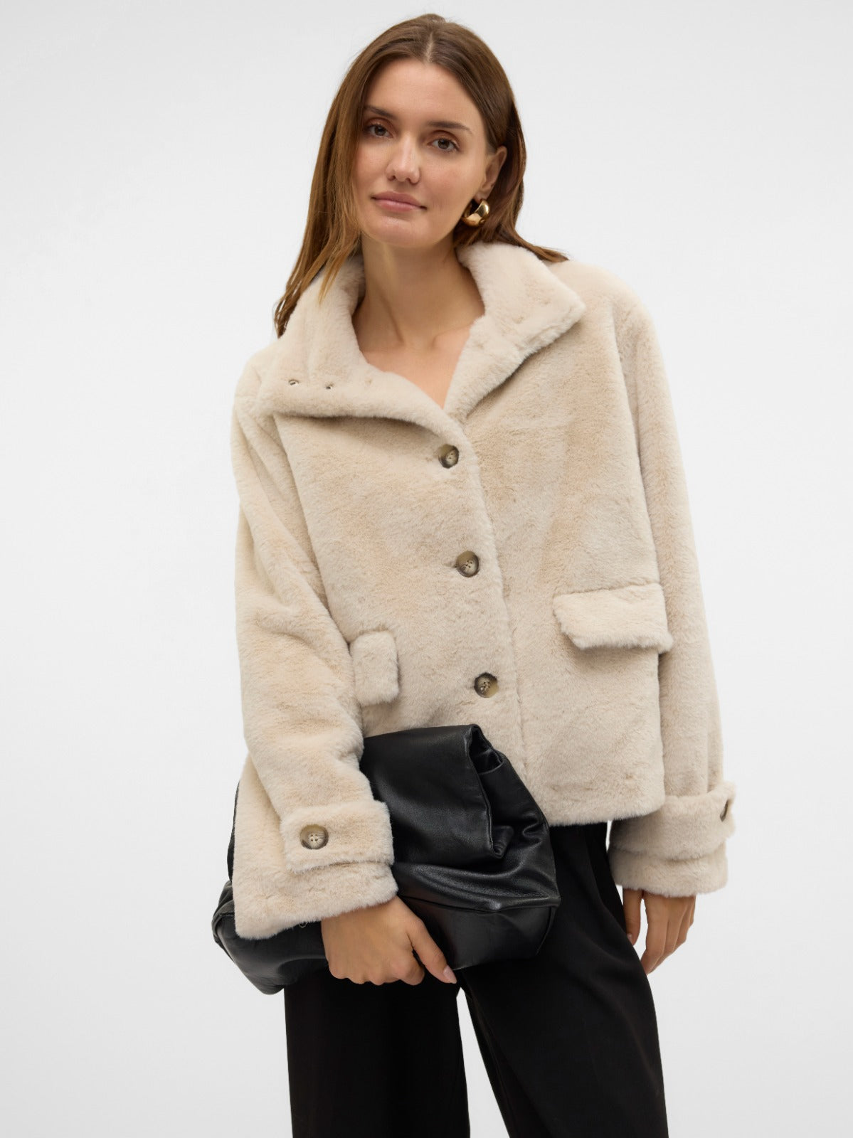 Sonjaeva Faux Fur Cream Jacket