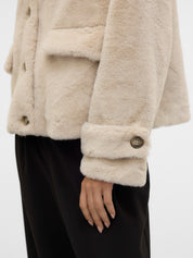 Sonjaeva Faux Fur Cream Jacket
