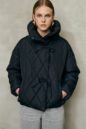 Bumble Black Quilted Tie Jacket