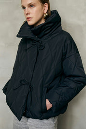 Bumble Black Quilted Tie Jacket