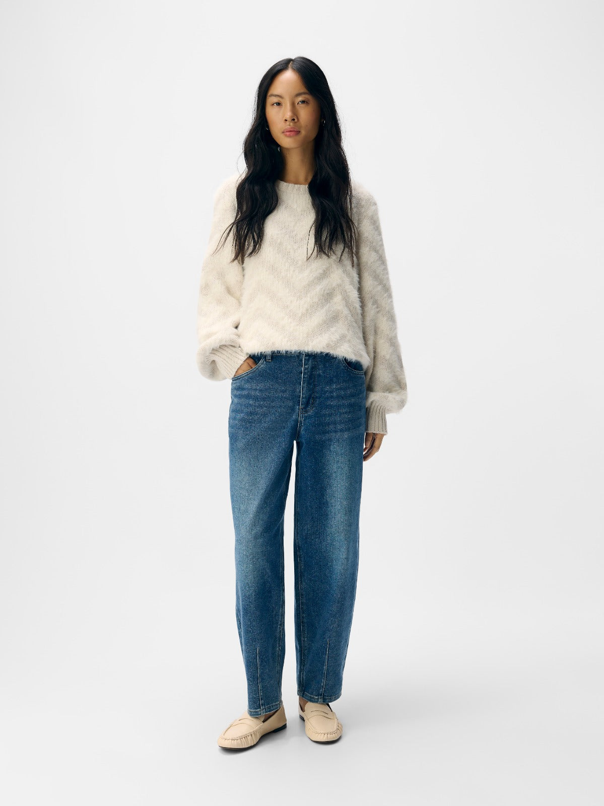 Sava Barrel Leg Mid-blue Jeans