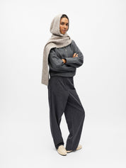 Milu Ribbed Knit Scarf Balaclava